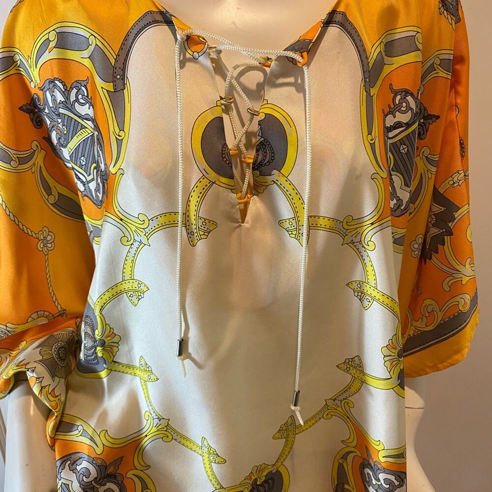 JB by JULIE BROWN Silk Top or Dress Size S Oversized fits Large Colorful NWOT - Picture 13 of 13